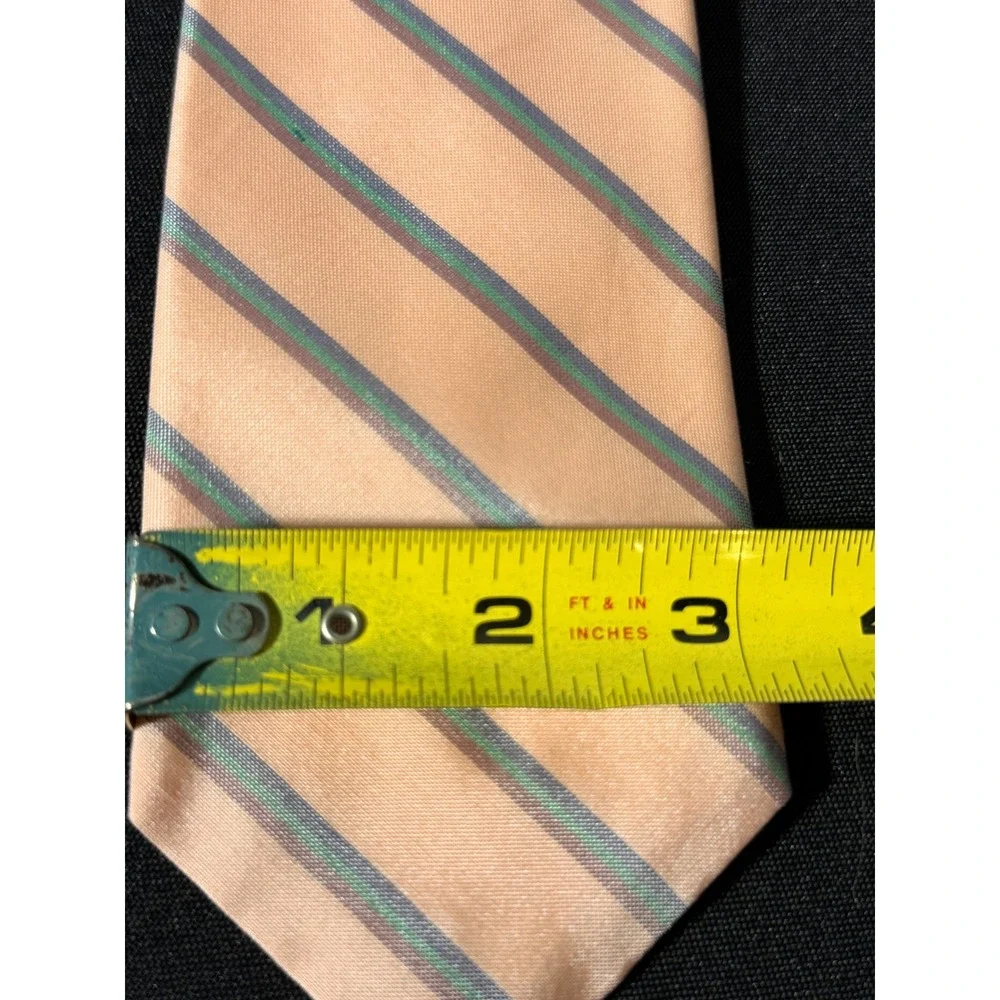 Learbury Briar Mens Pink Striped Silk Cotton Blend Oxford Necktie Hand Fashioned